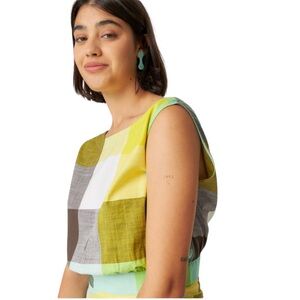 NWT SKFK Kati Sleeveless Checked Crop Top EU 38 | US 6 Reg. $98